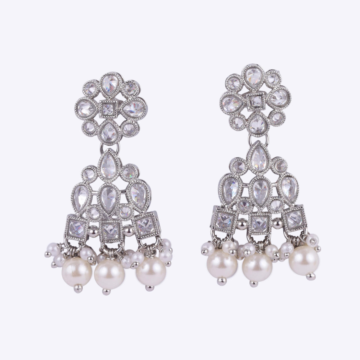 Saloni Fashion Jewellery Pretty Round and Leaf Shape Silver Plated Dangle Earring For Women and Girls - view 3