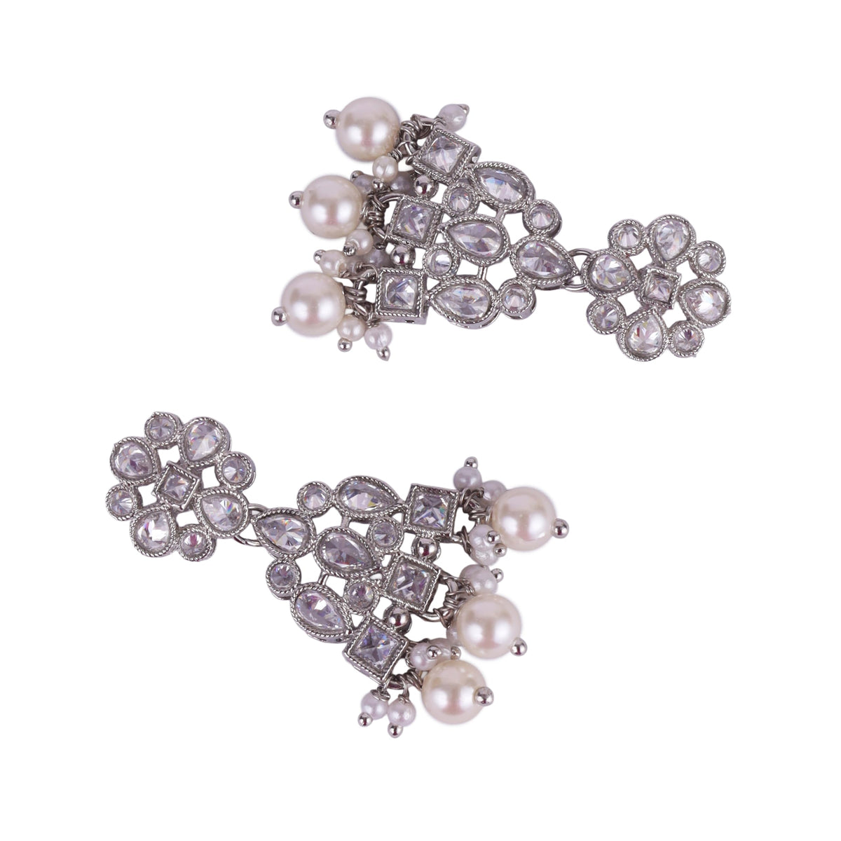Saloni Fashion Jewellery Pretty Round and Leaf Shape Silver Plated Dangle Earring For Women and Girls - view 5