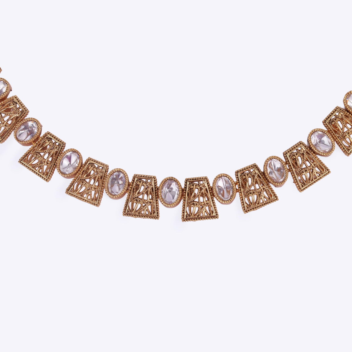 Saloni Fashion Jewellery Rajwadi Gold Plated Choker Necklace Set With Maangtikka For Women and Girls - view 4