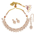 Saloni Fashion Jewellery Rectangle Shape Uncut Kundan Stone 18 KT Gold Plated Brass Choker Necklace Set with Maang Tikka For Women and Girls - view 3
