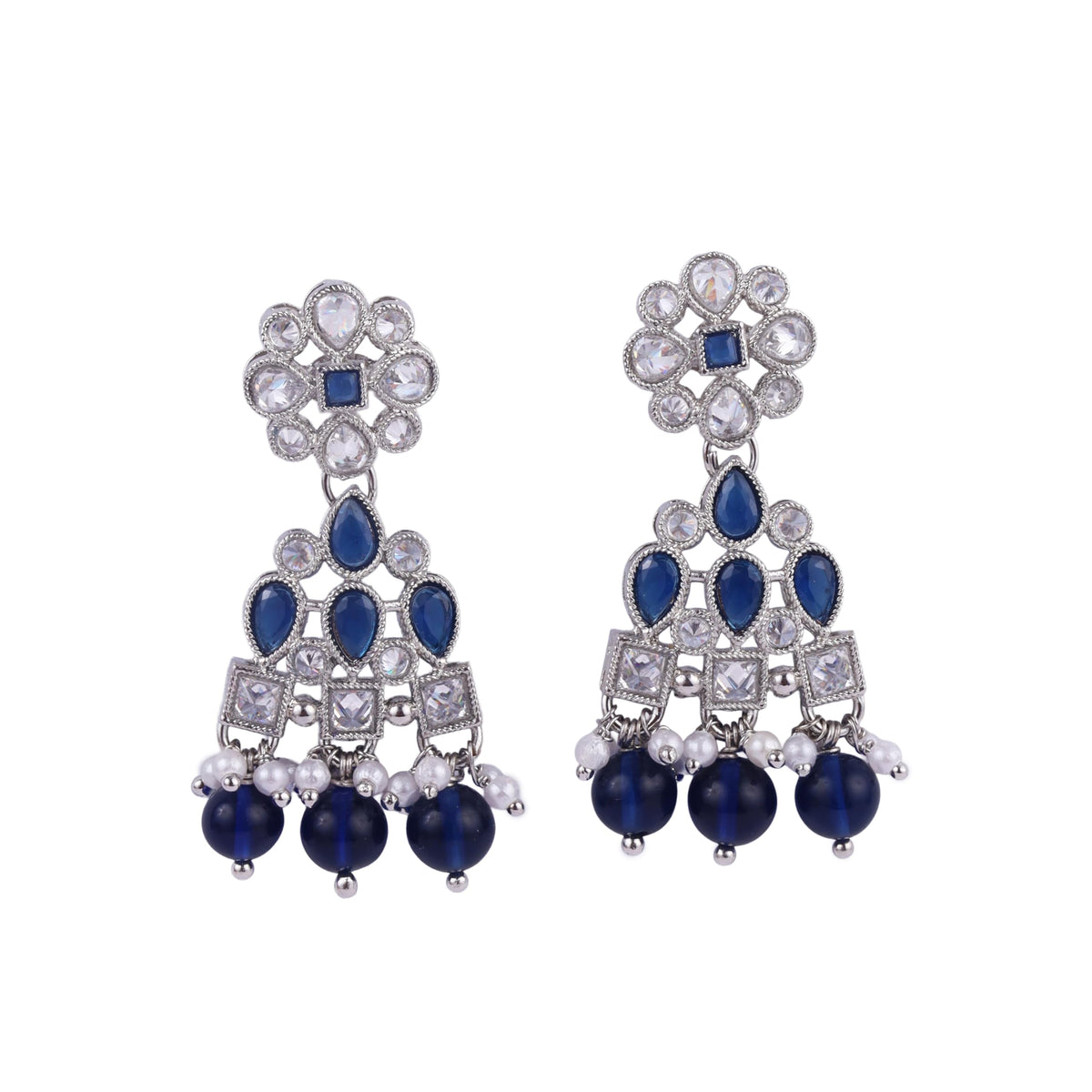 Saloni Fashion Jewellery Round and Leaf Shape Silver Plated Dangle Earring For Women and Girls - view 2