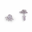 Saloni Fashion Jewellery Round and Leaf Shape Silver Plated Stud Earring For Women - view 2