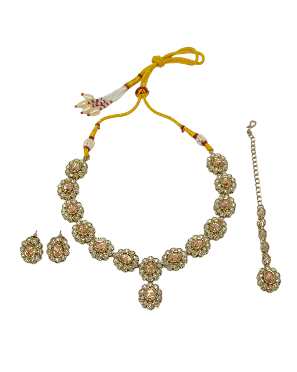 Round and Oval Shape Antique Gold Plated Brown Uncut Kundan Stone Choker | Saloni Fashion Jewellery, Mumbai