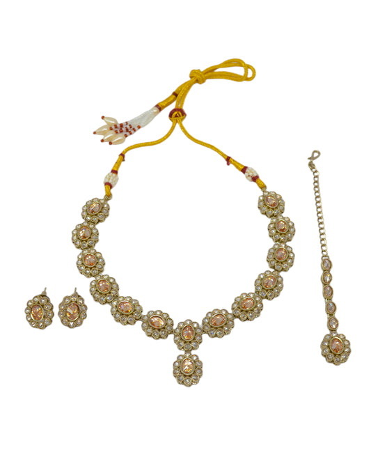 Round and Oval Shape Antique Gold Plated Brown Uncut Kundan Stone Choker | Saloni Fashion Jewellery, Mumbai