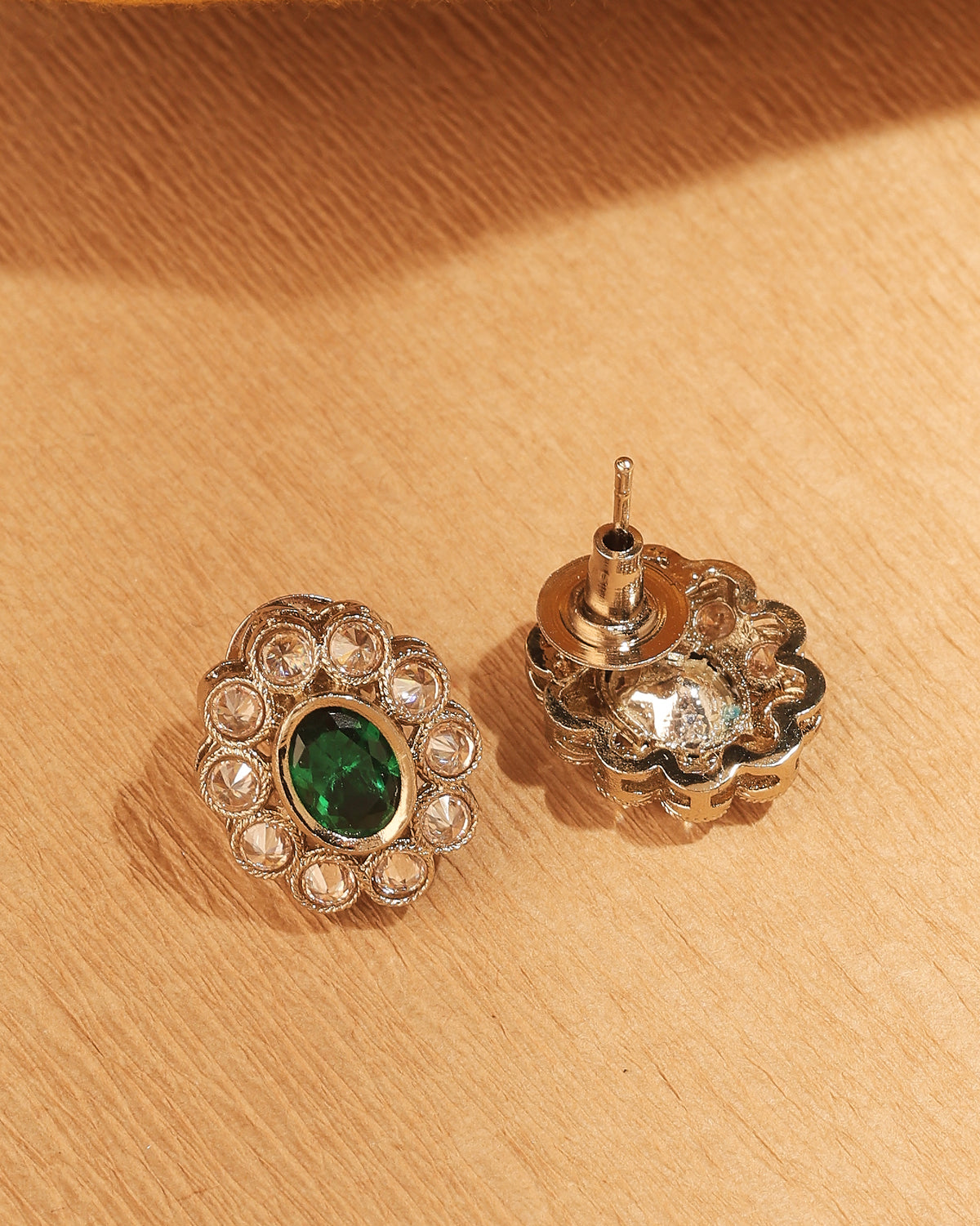 Round and Oval Shape Antique Gold Plated Multi Uncut Kundan Stone - back view | Saloni Fashion Jewellery, Mumbai