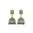 Saloni Fashion Jewellery Round and Pear Shape Silver Plated Pearl Green Kundan Stone Jhumki Earring For Women and Girls - view 2