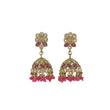 Saloni Fashion Jewellery Round and Pear Shape Silver Plated Pearl Ruby Kundan Stone Jhumki Earring For Women and Girls - view 2