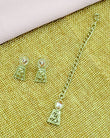 Round and Square Shape Brass Antique Gold Plated Choker Necklace Set - back view | Saloni