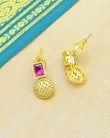 Round and Square Shape Brass Gold Plated Choker Necklace Set - styled view | Saloni Jewellery