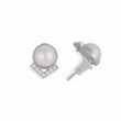 Saloni Fashion Jewellery Round Mother Pearl Silver Plated Stud Earring For Women - view 2
