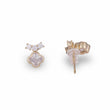 Saloni Fashion Jewellery Round Shape Center Stone Gold Plated Stud Earring For Women - view 2