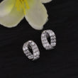 Saloni Fashion Jewellery Round Shape CZ Silver Plated Stud Earring For Women