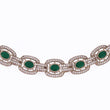 Saloni Fashion Jewellery Round Shape CZ Studded Gold Plated Green Stone Choker Necklace Set With Maangikka For Women and Girls - view 4
