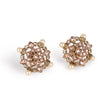 Saloni Fashion Jewellery Round Shape Flower Design Gold Plated Brass Stud Earring For Women - view 2