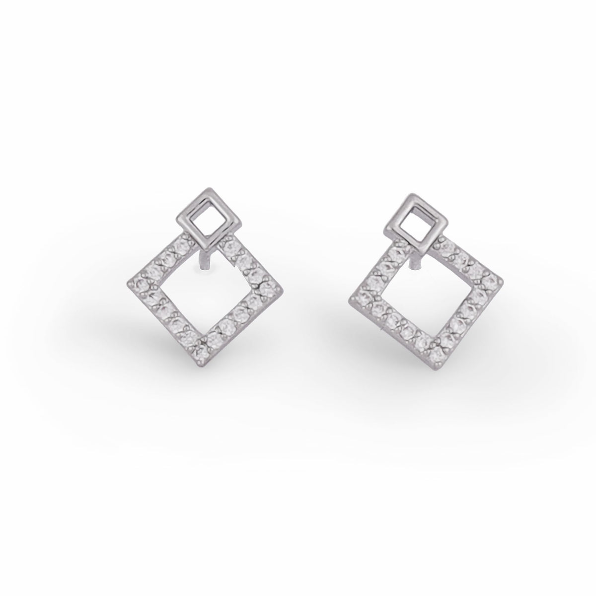 Saloni Fashion Jewellery Round Shape Silver Plated Combo Set of 2 Stud Earring For Women - view 5