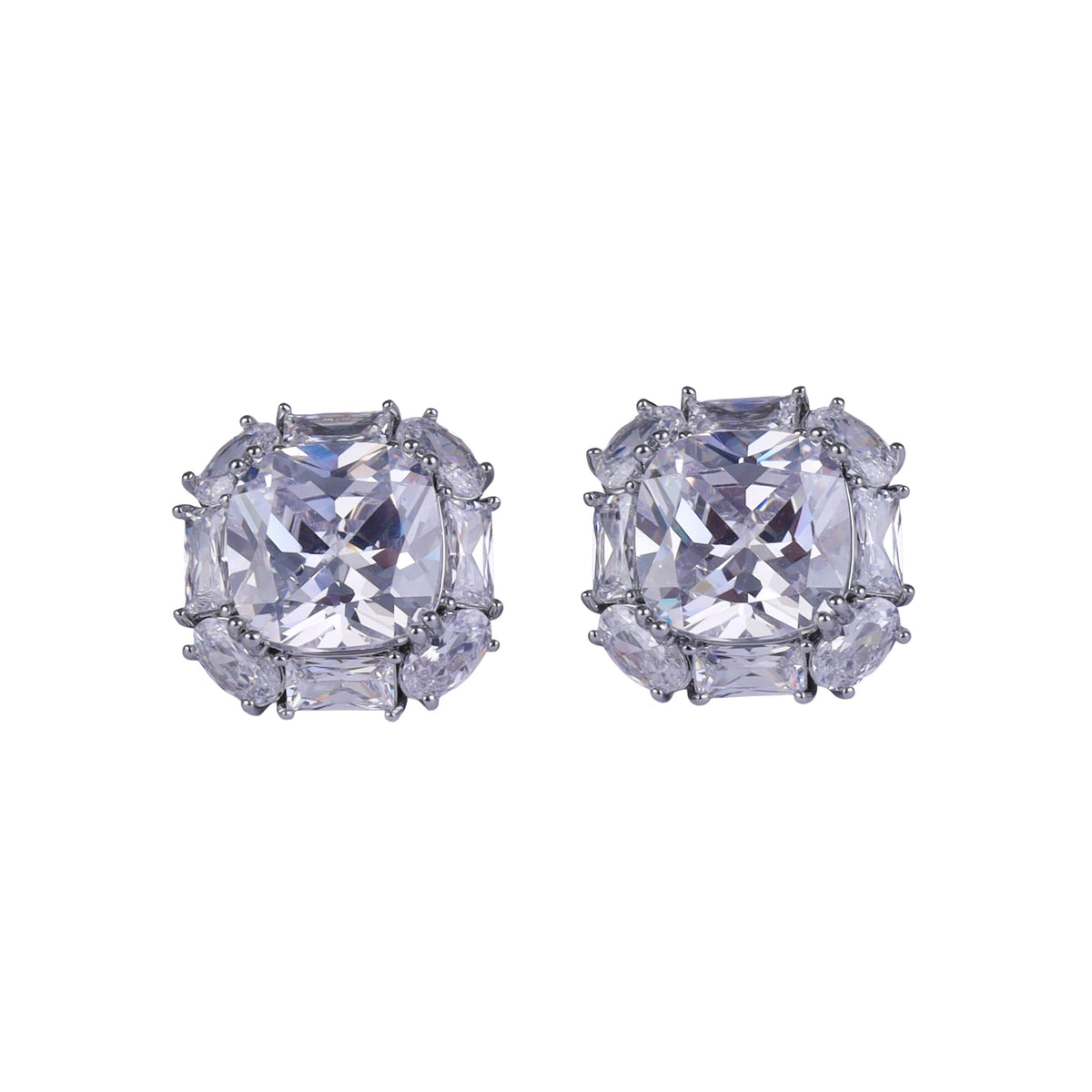 Saloni Fashion Jewellery Round Shape Silver Plated Stud Earring For Women - view 2