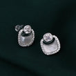 Saloni Fashion Jewellery Round Shape Studded CZ Silver Plated Stud Earring For Women
