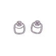 Saloni Fashion Jewellery Round Shape Studded CZ Silver Plated Stud Earring For Women - view 2