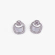 Saloni Fashion Jewellery Round Shape Studded CZ Silver Plated Stud Earring For Women - view 3