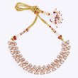 Saloni Fashion Jewellery Round Shape Uncut Kundan Stone 18 KT Gold Plated Brass Choker Necklace Set with Maang Tikka For Women and Girls - view 3