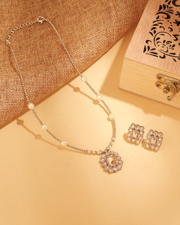 Small Golden Balls CZ and Uncut Kundan Stone Gold Plated Choker Necklace Set | Saloni Fashion Jewellery, Mumbai