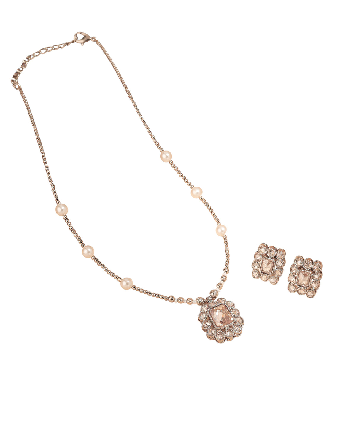 Small Golden Balls CZ and Uncut Kundan Stone Gold Plated - close-up detail | Saloni Fashion Jewellery, Mumbai