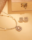Small Golden Balls CZ and Uncut Kundan Stone Gold Plated Choker - side view | Saloni Fashion Jewellery, Mumbai