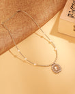 Small Golden Balls CZ and Uncut Kundan Stone Gold Plated Choker - styled view | Saloni Fashion Jewellery, Mumbai