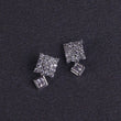 Saloni Fashion Jewellery Square and Triangle Shape Silver Plated Stud Earring For Women