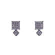 Saloni Fashion Jewellery Square and Triangle Shape Silver Plated Stud Earring For Women - view 2