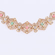Saloni Fashion Jewellery Square Shape Brass Kundan Stone 18 KT Gold Plated Choker Necklace Set with Maang Tikka For Women and Girls - view 3