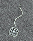 Square Shape Pearls Silver Plated Choker Necklace Set - alternate view | Saloni Jewellery