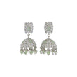 Saloni Fashion Jewellery Square Shape Silver Plated Light Green Kundan Stone Jhumki Earring For Women and Girls - view 2