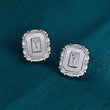 Saloni Fashion Jewellery Square Shape Silver Plated Stud Earring For Women