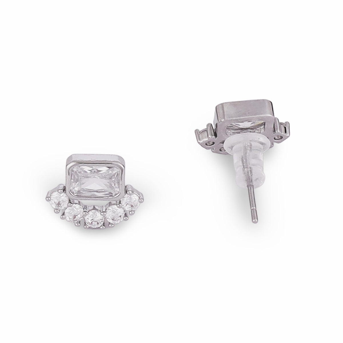 Saloni Fashion Jewellery Square Shape Silver Plated Stud Earring For Women - view 3