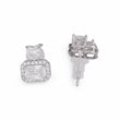 Saloni Fashion Jewellery Square Shape Studded CZ Silver Plated Stud Earring For Women - view 3