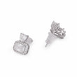 Saloni Fashion Jewellery Square Shape Studded CZ Silver Plated Stud Earring For Women - view 4