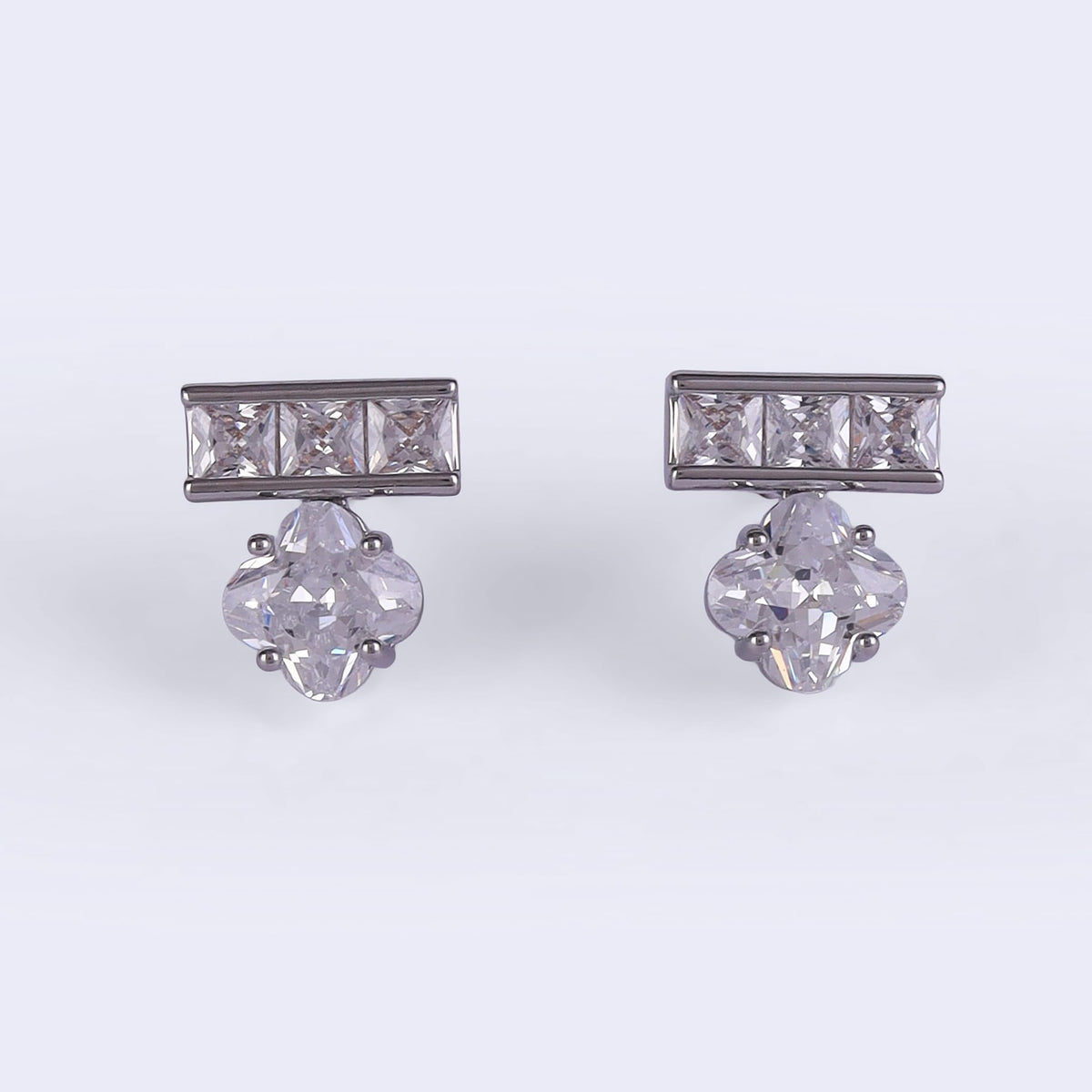 Saloni Fashion Jewellery Studded CZ Silver Plated Stud Earring For Women - view 3