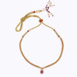 Saloni Fashion Jewellery Traditional Oval Shape Golden Balls Pink Stone Gold Plated Choker Necklace For Women