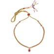 Saloni Fashion Jewellery Traditional Oval Shape Golden Balls Pink Stone Gold Plated Choker Necklace For Women - view 2
