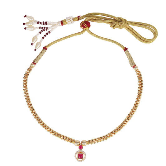 Saloni Fashion Jewellery Traditional Round and Oval Shape Golden Balls Gold Plated Choker Necklace For Women