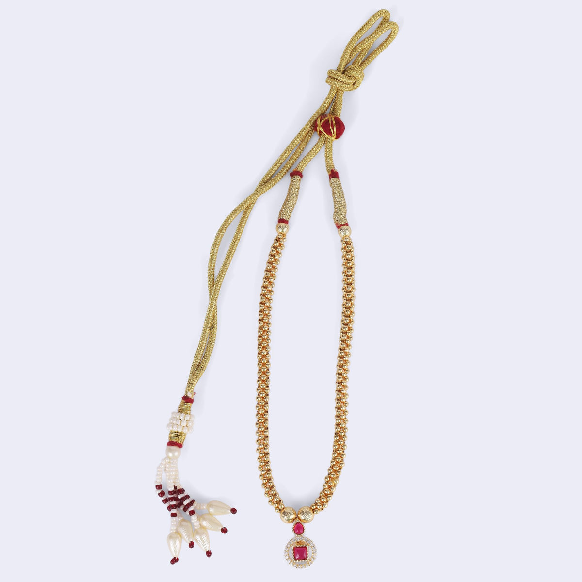 Saloni Fashion Jewellery Traditional Round and Oval Shape Golden Balls Gold Plated Choker Necklace For Women - view 4