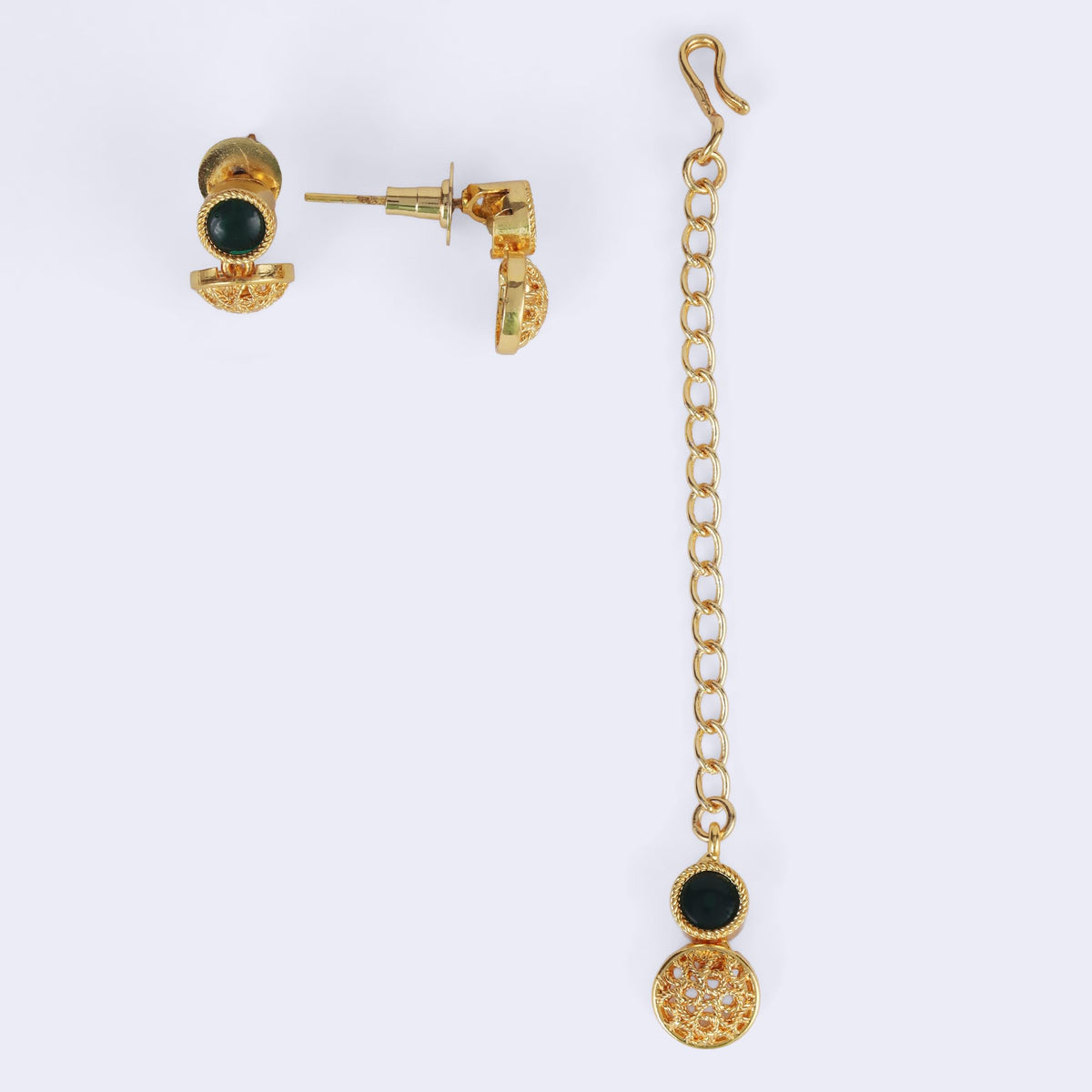 Saloni Fashion Jewellery Traditional Round Shape Filigree Work Gold Plated Choker Necklace Set For Women