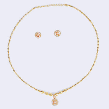Saloni Fashion Jewellery Traditional Round Shape Golden Balls Gold Plated Choker Necklace Set For Women