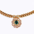 Saloni Fashion Jewellery Traditional Round Shape Golden Balls Green Stone Gold Plated Choker Necklace Set For Women - view 3