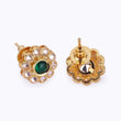 Saloni Fashion Jewellery Traditional Round Shape Golden Balls Green Stone Gold Plated Choker Necklace Set For Women - view 4