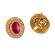 Saloni Fashion Jewellery Traditional Round Shape Golden Balls Pink Stone Gold Plated Choker Necklace Set For Women - view 4