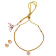 Saloni Fashion Jewellery Traditional Round Shape Golden Balls White Stone Gold Plated Choker Necklace Set For Women - view 2