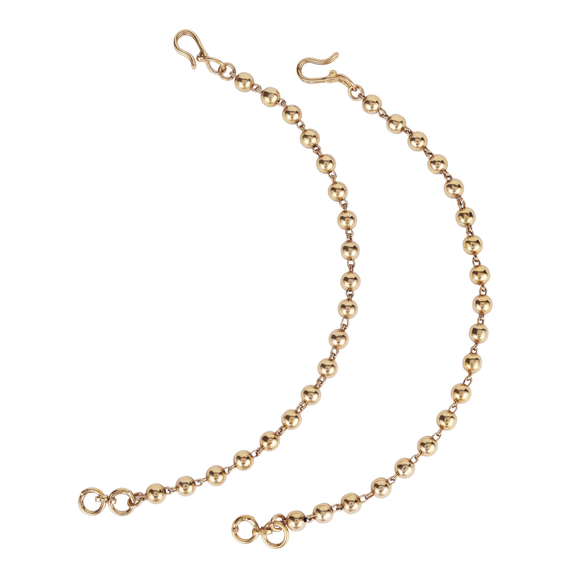 Saloni Fashion Jewellery Traditional Round Shape Long Chain Gold Plated Combo Set of 2 Ear-Chain (Kaanchain) For Women - view 4