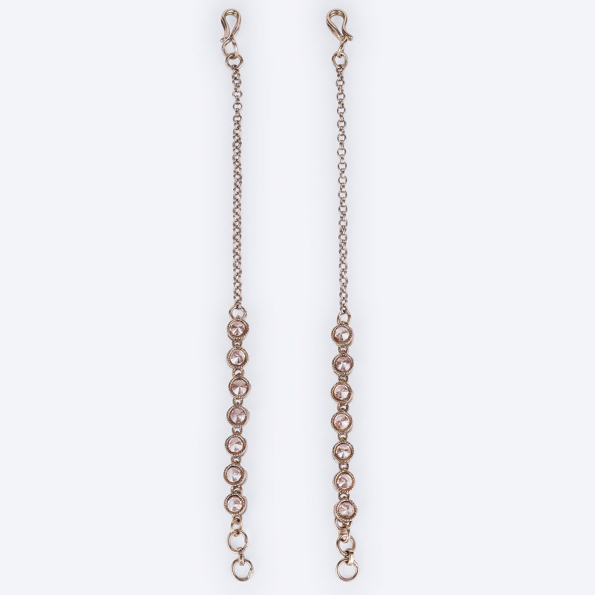 Saloni Fashion Jewellery Traditional Round Shape Long Chain Gold Plated Set of 2 Ear-Chain (Kaanchain) For Women - view 3